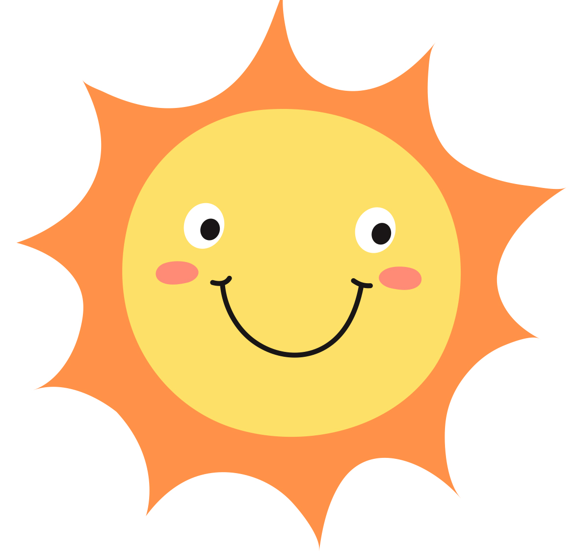 Słoneczko z uśmiechem na twarzy