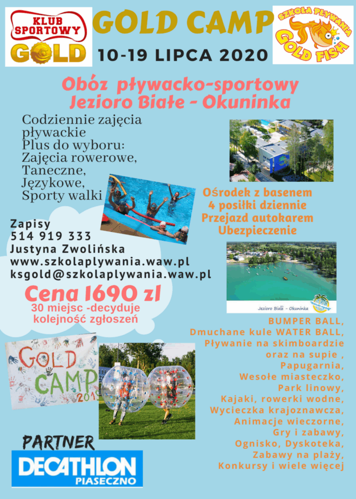 Obóz sportowy w Okunince, zajęcia.