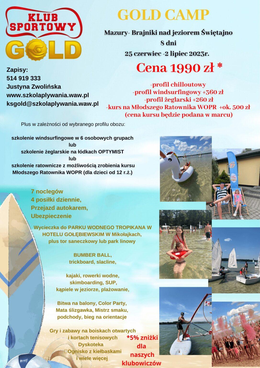 Obóz sportowy nad jeziorem Świętajno