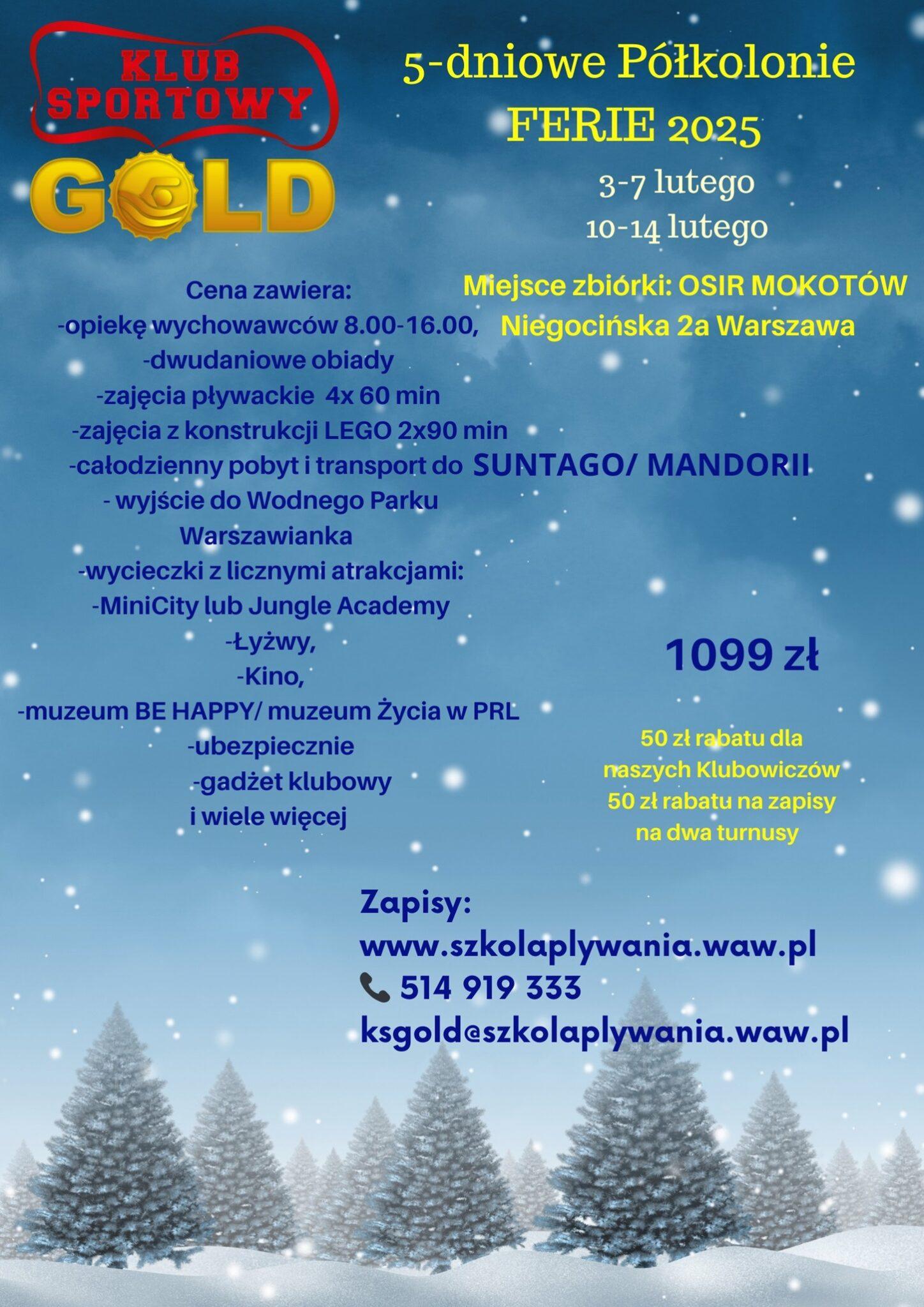 Informacje o półkolonii zimowej 2025